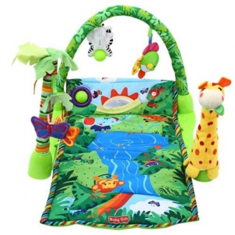 BABY FOREST GYM MUSIC GAME BLANKET FITNESS RACK FLOOR CRAWL PLAY MAT CUSHION FOR KIDS (GRE