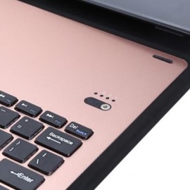 STYLISH DESIGN SLIM LEATHER BLUETOOTH KEYBOARD COVER WITH STAND FOR IPAD PRO (PINK)
