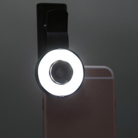 UNIVERSAL SELFIE WIDE ANGLE LENS WITH 8 LED FILL LIGHT FLASH LAMP (PURPLE)
