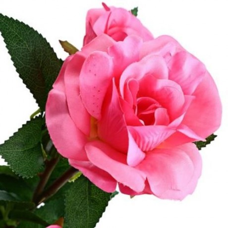 OUTDOOR SOLAR POWERED LED LIGHT ROSE FLOWER LAMP FOR YARD GARDEN PATH WAY LANDSCAPE (PINK)