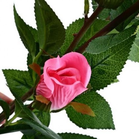 OUTDOOR SOLAR POWERED LED LIGHT ROSE FLOWER LAMP FOR YARD GARDEN PATH WAY LANDSCAPE (PINK)