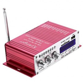 HY - 502 12V 2CH HI-FI STEREO OUTPUT POWER AMPLIFIER USB / SD CARD PLAYER (RED)