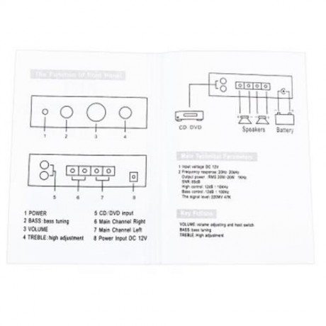 HY - 2001 MINI 2CH HI-FI STEREO AUDIO OUTPUT POWER AMPLIFIER (BLUE)