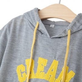 SHORT-SLEEVE T-SHIRT HOODIES UNISEX LETTER PRINT SOFT COTON SPORT SUIT FOR KIDS (GRAY)