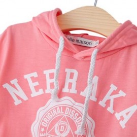 SHORT-SLEEVE T-SHIRT HOODIES UNISEX LETTER PRINT SOFT COTON SPORT SUIT FOR KIDS (PINK)