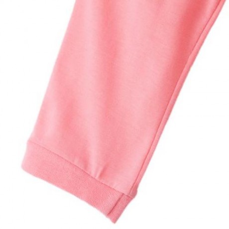 SHORT-SLEEVE T-SHIRT HOODIES UNISEX LETTER PRINT SOFT COTON SPORT SUIT FOR KIDS (PINK)