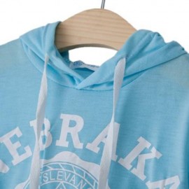 SHORT-SLEEVE T-SHIRT HOODIES UNISEX LETTER PRINT SOFT COTON SPORT SUIT FOR KIDS (LIGHT BLU