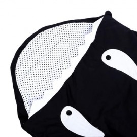 WARM WINTER SWEET CARTOON SHARK BABIES SLEEP BAG THICK INFANT BLANKET (BLACK)