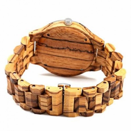 BEWELL ZS - W100AG MEN QUARTZ WATCH NAIL SCALE LUMINOUS POINTER DATE WOODEN WRISTWATCH (CA