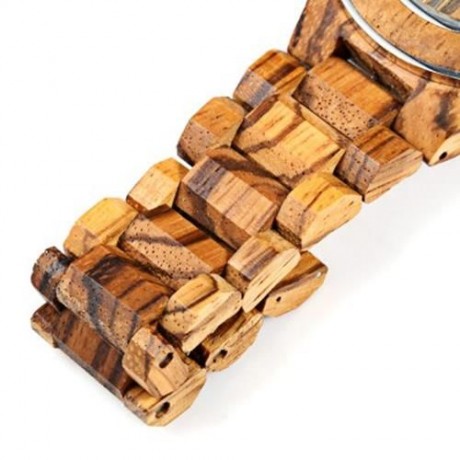BEWELL ZS - W100AG MEN QUARTZ WATCH NAIL SCALE LUMINOUS POINTER DATE WOODEN WRISTWATCH (CA