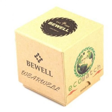 BEWELL ZS - W100AG MEN QUARTZ WATCH NAIL SCALE LUMINOUS POINTER DATE WOODEN WRISTWATCH (CA