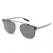 TEXTURED TRANSPARENT REFLECTIVE UV400 VINTAGE STYLE SOLID COLOR SUNGLASSES (LEOPARD GOLD C