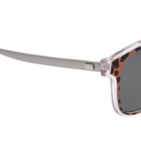 TEXTURED TRANSPARENT REFLECTIVE UV400 VINTAGE STYLE SOLID COLOR SUNGLASSES (LEOPARD GOLD C