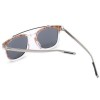 TEXTURED TRANSPARENT REFLECTIVE UV400 VINTAGE STYLE SOLID COLOR SUNGLASSES (LEOPARD GOLD C