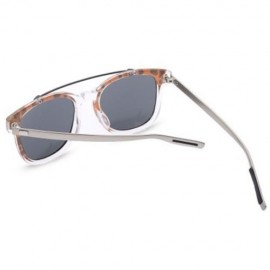 TEXTURED TRANSPARENT REFLECTIVE UV400 VINTAGE STYLE SOLID COLOR SUNGLASSES (LEOPARD GOLD C