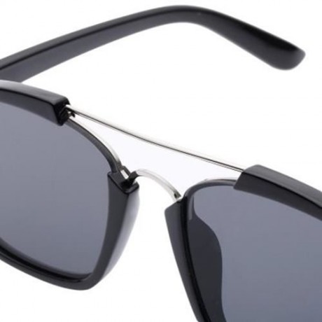 STYLISH COLORED COATING FASHION STREET SNAP HIPSTER METAL WOMEN SUNGLASSES (PHOTO BLACK)