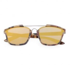 STYLISH COLORED COATING FASHION STREET SNAP HIPSTER METAL WOMEN SUNGLASSES (LUXURY GOLD CO