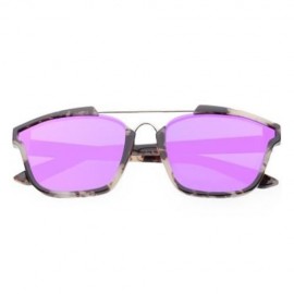 STYLISH COLORED COATING FASHION STREET SNAP HIPSTER METAL WOMEN SUNGLASSES (PURPLE LENS)