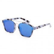 STYLISH COLORED COATING FASHION STREET SNAP HIPSTER METAL WOMEN SUNGLASSES (BLUE LENS)