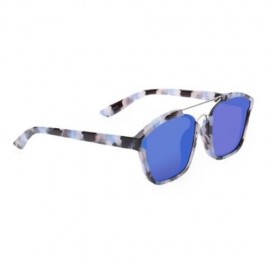 STYLISH COLORED COATING FASHION STREET SNAP HIPSTER METAL WOMEN SUNGLASSES (BLUE LENS)