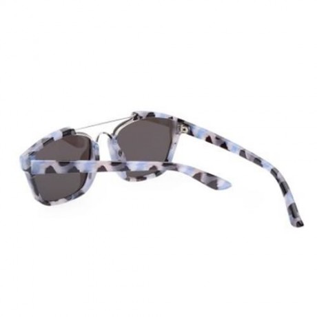 STYLISH COLORED COATING FASHION STREET SNAP HIPSTER METAL WOMEN SUNGLASSES (BLUE LENS)
