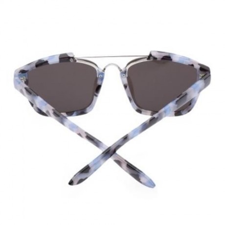 STYLISH COLORED COATING FASHION STREET SNAP HIPSTER METAL WOMEN SUNGLASSES (BLUE LENS)