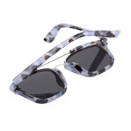 STYLISH COLORED COATING FASHION STREET SNAP HIPSTER METAL WOMEN SUNGLASSES (BLUE LENS)