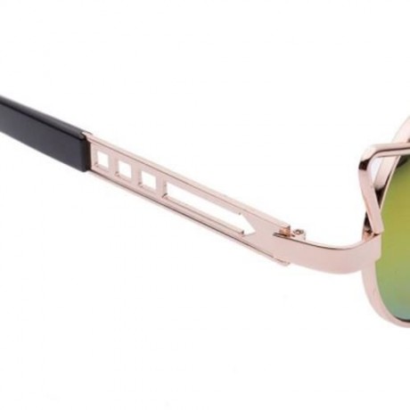VINTAGE FASHION CIRCLE CAT EYE COLORED COATING SUNGLASSES UV400 (REFLECTIVE RED COLOR)