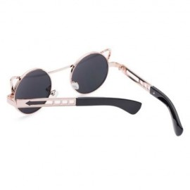 VINTAGE FASHION CIRCLE CAT EYE COLORED COATING SUNGLASSES UV400 (REFLECTIVE RED COLOR)