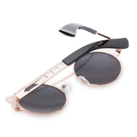 VINTAGE FASHION CIRCLE CAT EYE COLORED COATING SUNGLASSES UV400 (REFLECTIVE GOLD COLOR)