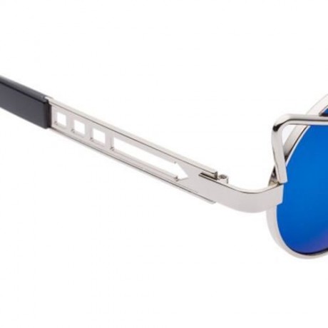 VINTAGE FASHION CIRCLE CAT EYE COLORED COATING SUNGLASSES UV400 (REFLECTIVE BLUE COLOR)