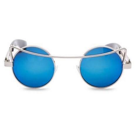 VINTAGE FASHION CIRCLE CAT EYE COLORED COATING SUNGLASSES UV400 (REFLECTIVE BLUE COLOR)
