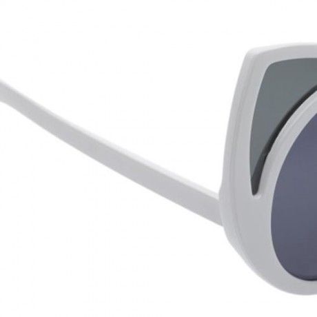 SIMPLE DESIGN OVERSIZE WOMEN GLASSES VINTAGE STYLE KITTEN SUNGLASSES (WHITE)