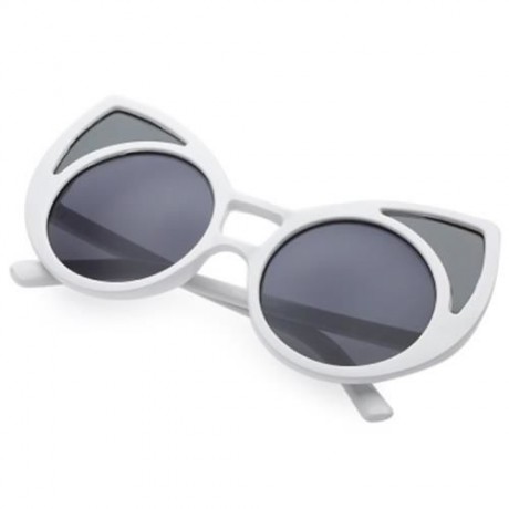 SIMPLE DESIGN OVERSIZE WOMEN GLASSES VINTAGE STYLE KITTEN SUNGLASSES (WHITE)