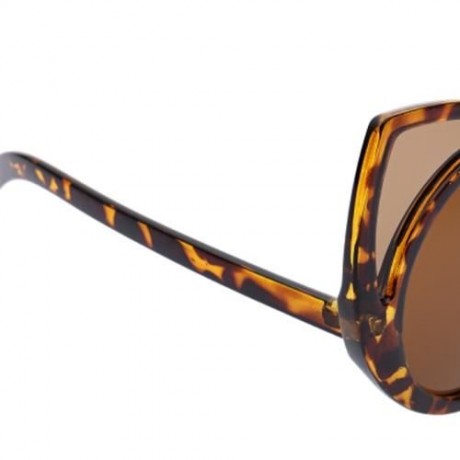 SIMPLE DESIGN OVERSIZE WOMEN GLASSES VINTAGE STYLE KITTEN SUNGLASSES (LEOPARD)