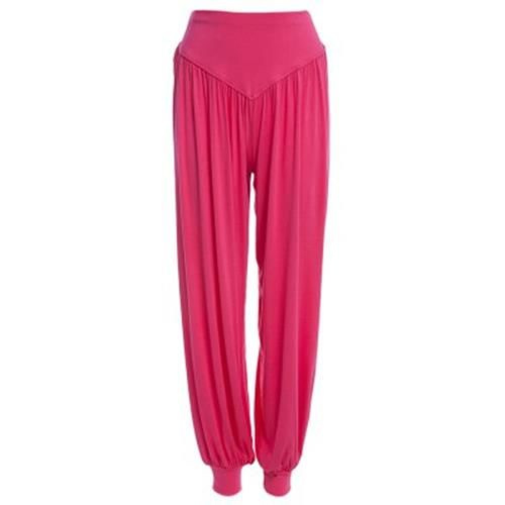 STYLISH ELASTIC WAIST CAUSAL BAGGY YOGA PANTS TROUSERS BLOOMERS FOR LADIES (ROSE)