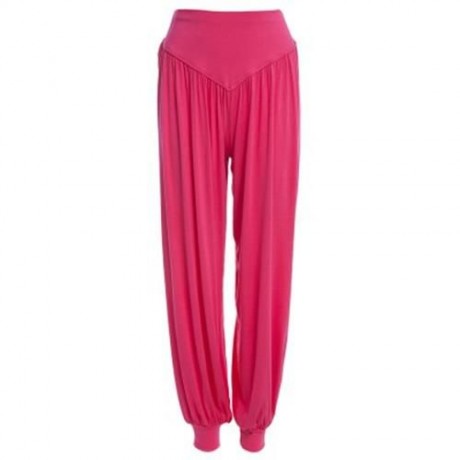 STYLISH ELASTIC WAIST CAUSAL BAGGY YOGA PANTS TROUSERS BLOOMERS FOR LADIES (ROSE)