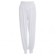 STYLISH ELASTIC WAIST CAUSAL BAGGY YOGA PANTS TROUSERS BLOOMERS FOR LADIES (WHITE)