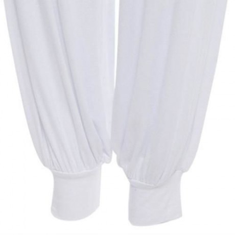 STYLISH ELASTIC WAIST CAUSAL BAGGY YOGA PANTS TROUSERS BLOOMERS FOR LADIES (WHITE)