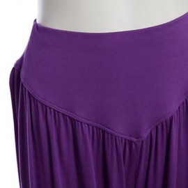 STYLISH ELASTIC WAIST CAUSAL BAGGY YOGA PANTS TROUSERS BLOOMERS FOR LADIES (PURPLE)