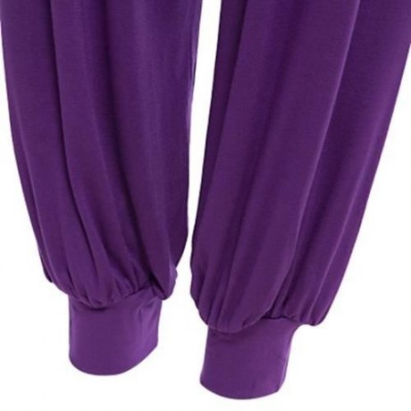 STYLISH ELASTIC WAIST CAUSAL BAGGY YOGA PANTS TROUSERS BLOOMERS FOR LADIES (PURPLE)