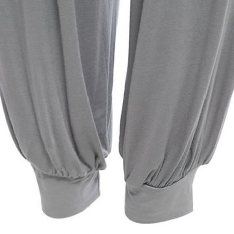 STYLISH ELASTIC WAIST CAUSAL BAGGY YOGA PANTS TROUSERS BLOOMERS FOR LADIES (LIGHT GRAY)