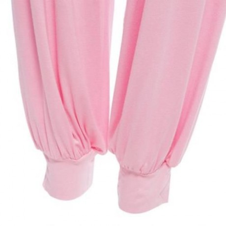 STYLISH ELASTIC WAIST CAUSAL BAGGY YOGA PANTS TROUSERS BLOOMERS FOR LADIES (PINK)