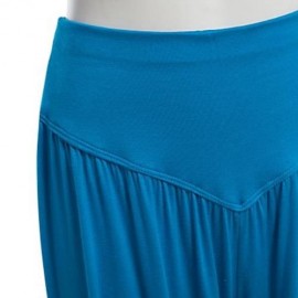 STYLISH ELASTIC WAIST CAUSAL BAGGY YOGA PANTS TROUSERS BLOOMERS FOR LADIES (LAKE BLUE)