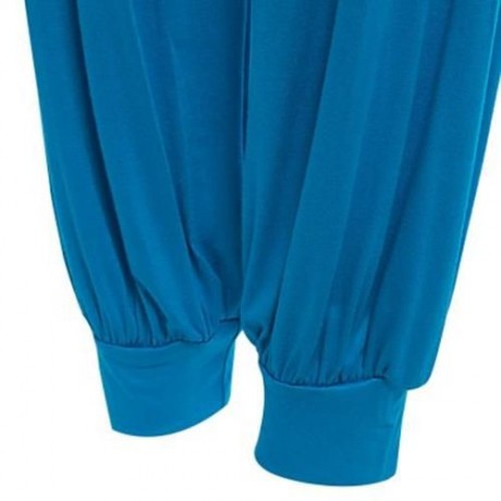 STYLISH ELASTIC WAIST CAUSAL BAGGY YOGA PANTS TROUSERS BLOOMERS FOR LADIES (LAKE BLUE)