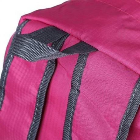 NYLON FOLDING WATER RESISTANT BACKPACK SCHOOLBAG FOR CAMPING HIKING TRAVELING SPORTS (ROSE