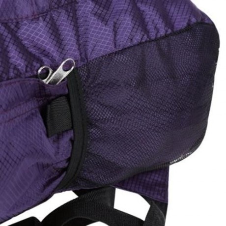 NYLON FOLDING WATER RESISTANT BACKPACK SCHOOL BAG FOR CAMPING HIKING (PURPLE)
