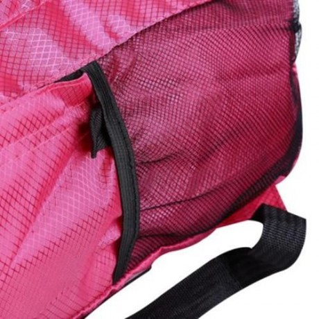 NYLON FOLDING WATER RESISTANT BACKPACK SCHOOL BAG FOR CAMPING HIKING (ROSE)