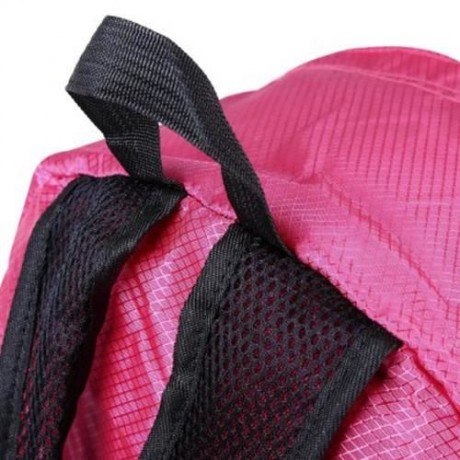 NYLON FOLDING WATER RESISTANT BACKPACK SCHOOL BAG FOR CAMPING HIKING (ROSE)