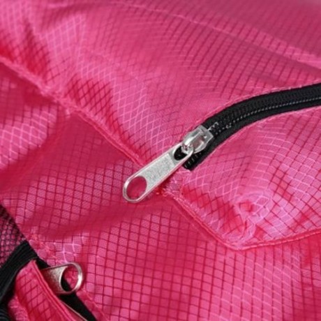 NYLON FOLDING WATER RESISTANT BACKPACK SCHOOL BAG FOR CAMPING HIKING (ROSE)